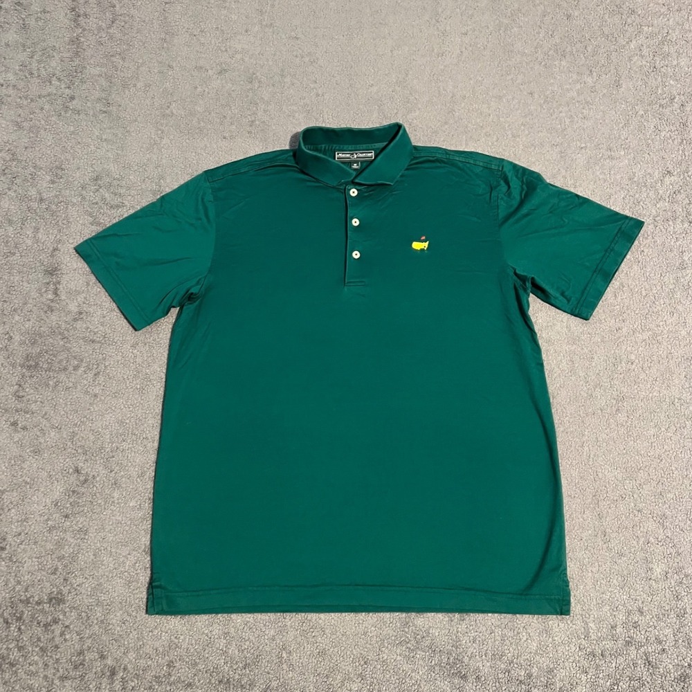 Masters Collection Mens Green Pima Cotton Golf Polo Shirt Size M Peppy